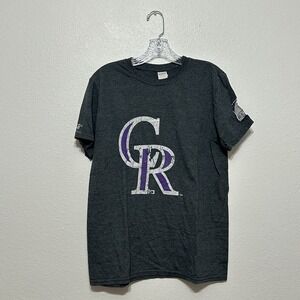 Colorado Rockies Nolan Arenado #28 Gray T Shirt Men's Size M 25 Year Anniversary